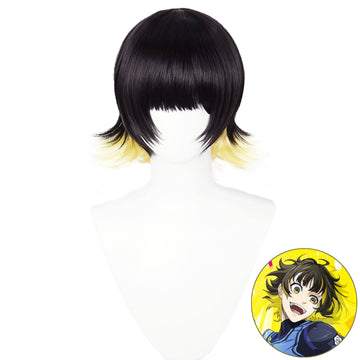 SAKUMETA BACHIRA MEGURU Schwarze und gelbe Cosplay-Perücke