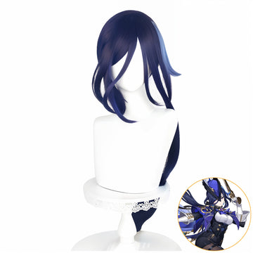SAKUMETA CLORINDE Dark Blue Long Cosplay Wig with Ponytail