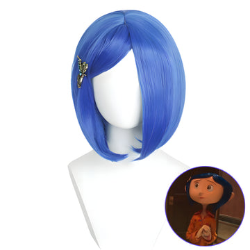 SAKUMETA CORALINE Blue Short Cosplay Wig