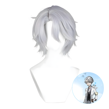SAKUMETA EMBALMER/AESOP CARL/GATTO Silver White Cosplay Wig