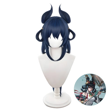 SAKUMETA GONGSUN LI Dark Blue Long Cosplay Wig
