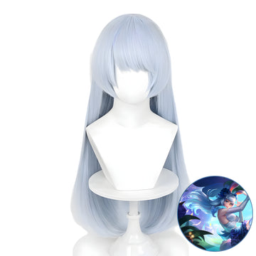 SAKUMETA GONGSUN LI/FLOWER DANCE Light Gray Blue Long Cosplay Wig