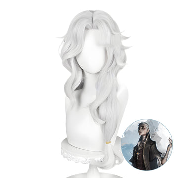 SAKUMETA HERMIT/ALVA LORENZ silver-white long cosplay wig
