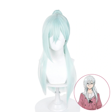 SAKUMETA HOSHINA SUBARU Blue-Green Long Cosplay Wig with Ponytail