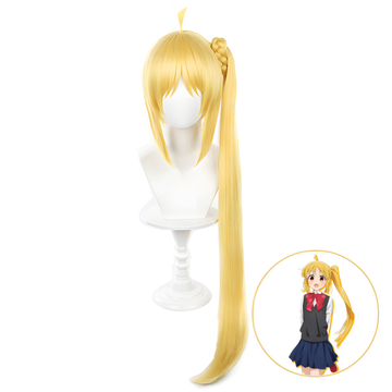 SAKUMETA IJICHI NIJIKA Gold Long Cosplay Wig with Ponytail