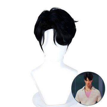 SAKUMETA JINU Black Short Cosplay Wig