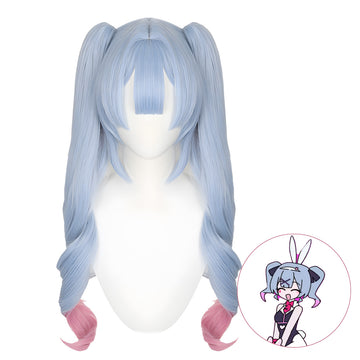 SAKUMETA MIKU Rabbit Hole Blue Pink Cosplay Wig with Twin Tails