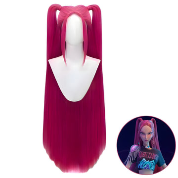 SAKUMETA MIRA Red Long Cosplay Wig with Twin Tails