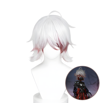 SAKUMETA PATIENT/ EMIL/RARE CASE Burgundy and White Gradient Mixed Color Cosplay Wig