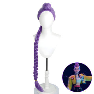 SAKUMETA RUMI Purple Long Cosplay Wig with Ponytail