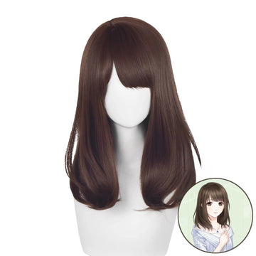 SAKUMETA THE FEMALE PROTAGONIST IN Mr. Love: Queen's Choice Brown Long Cosplay Wig
