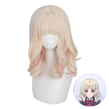 SAKUMETA KOMORI YUI Gold Pink Cosplay Wig