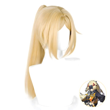 SAKUMETA TRIGGER Golden Long Cosplay Wig with Ponytail