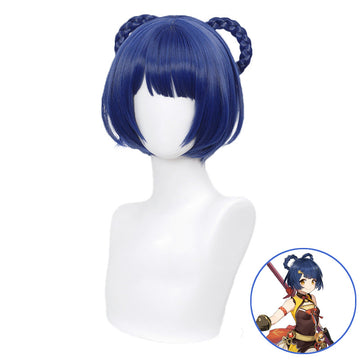 Perruque courte bleue de cosplay de SAKUMETA XIANGLING