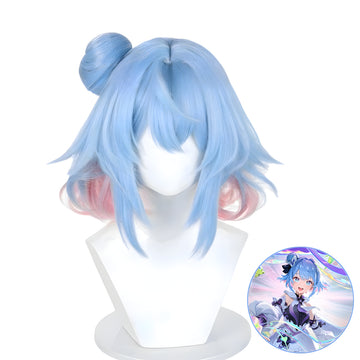 SAKUMETA XIAO QIAO/FLAWLESS blue mixed red cosplay wig