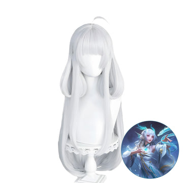 SAKUMETA Xi Shi /Soaring Dragon's Pure Shadow White Long Cosplay Wig
