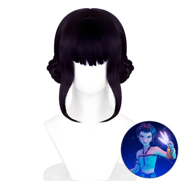 SAKUMETA ZOEY Black Short Cosplay Wig with Bangs
