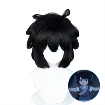 SAKUMETA LUO XIAOHEI Black Short Cosplay Wig with Bangs