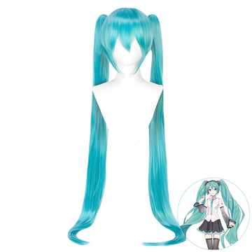 SAKUMETA HATSUNE MIKU Green Long Cosplay Wig with Twin Tails