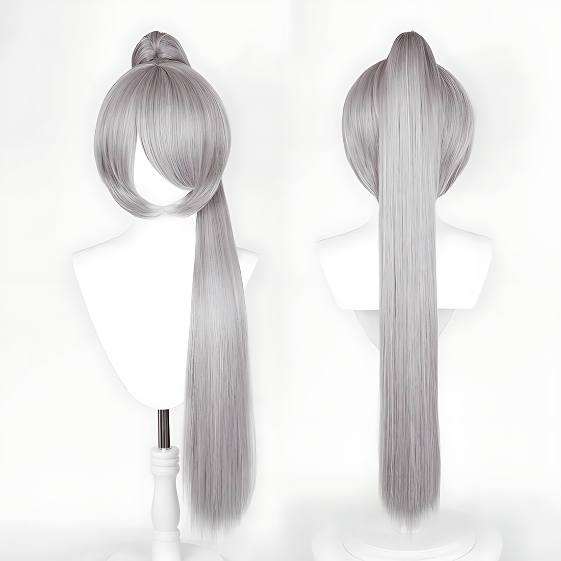 Non-Styled Universal 90cm Short Wig with Detachable Ponytail for Wig Makers