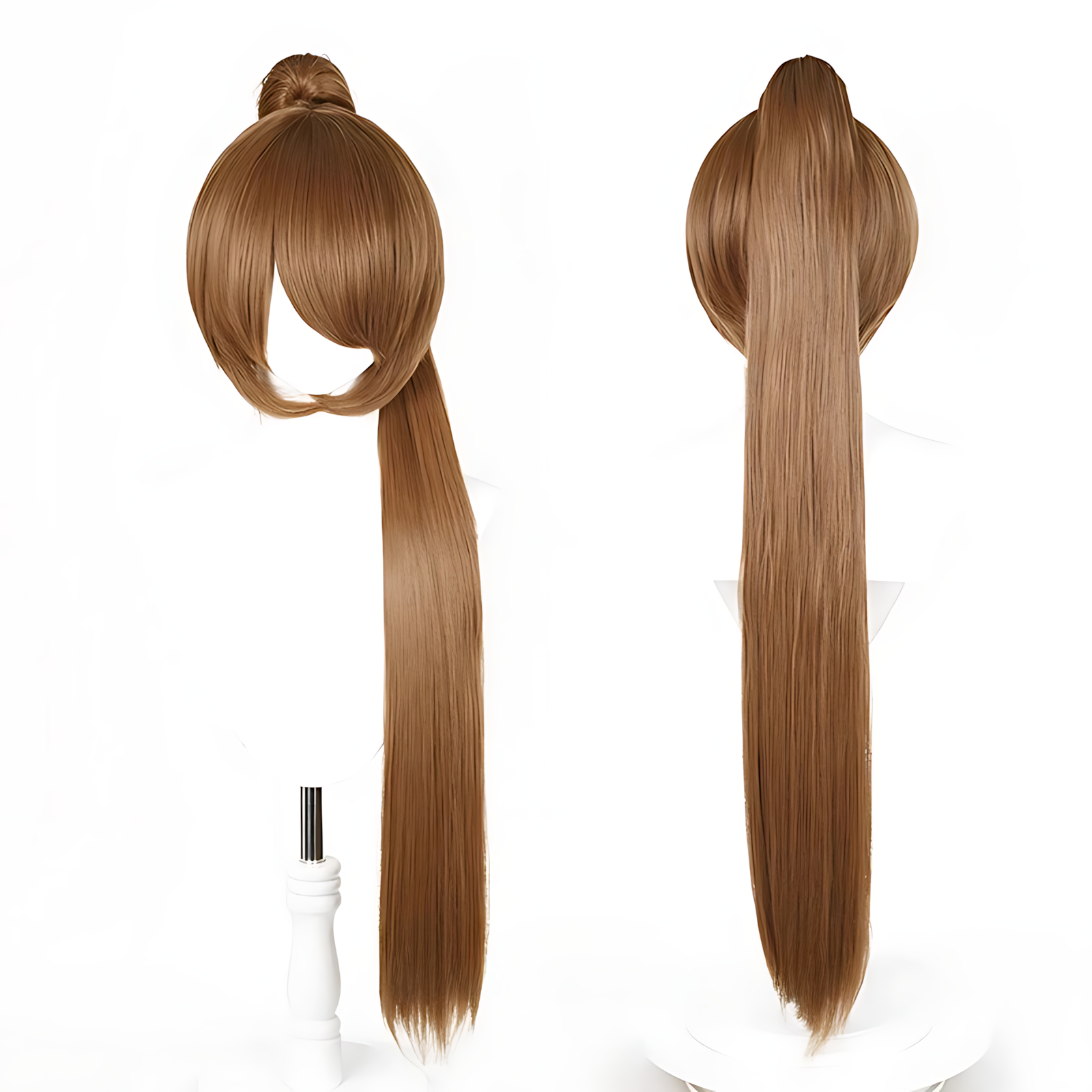 Non-Styled Universal 90cm Short Wig with Detachable Ponytail for Wig Makers
