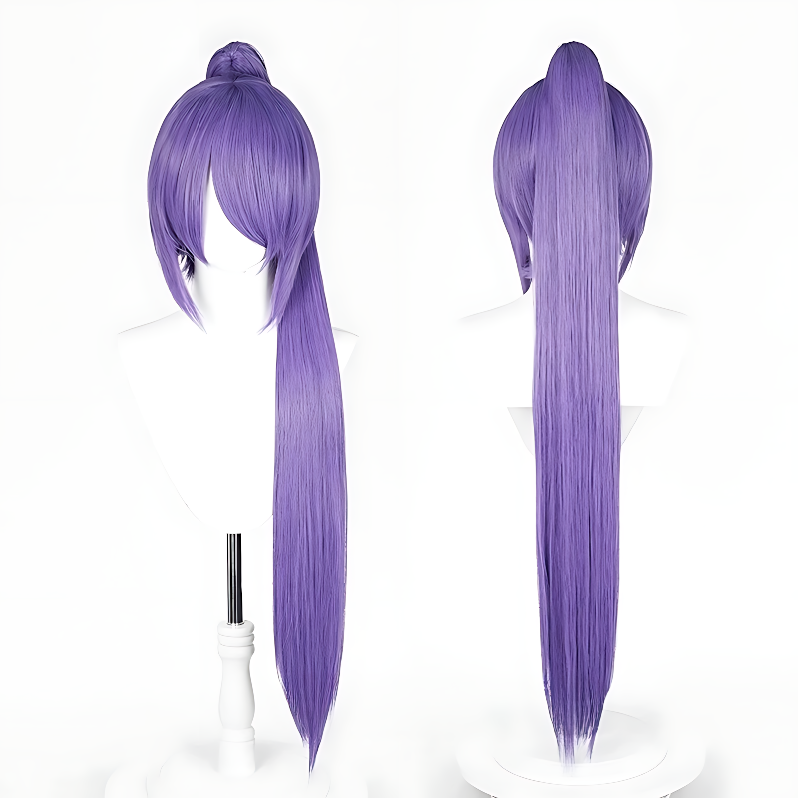 Non-Styled Universal 90cm Short Wig with Detachable Ponytail for Wig Makers