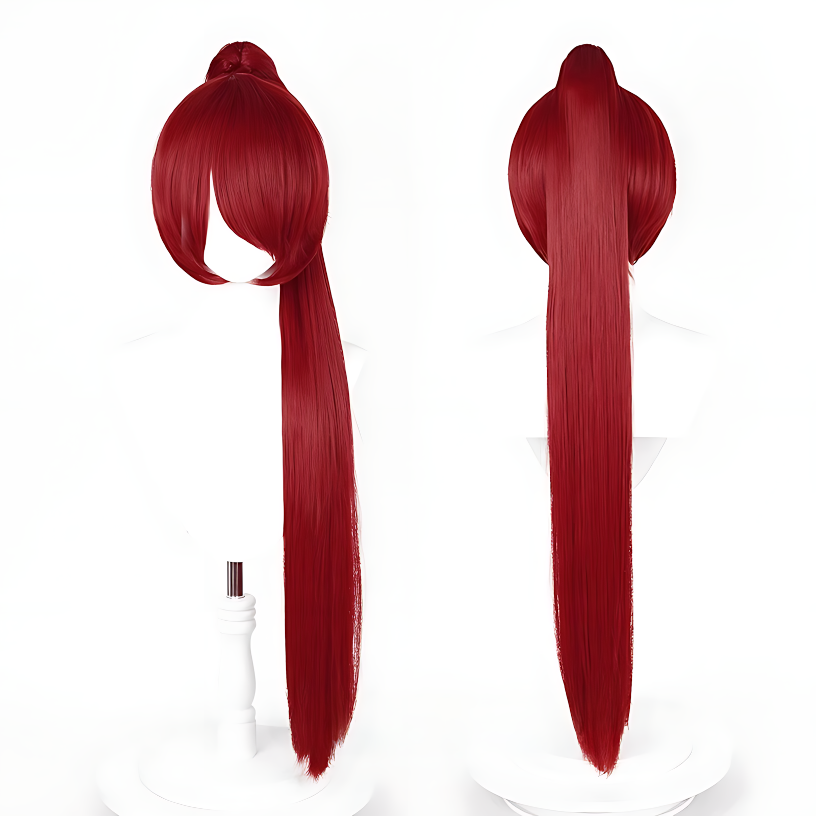 Non-Styled Universal 90cm Short Wig with Detachable Ponytail for Wig Makers