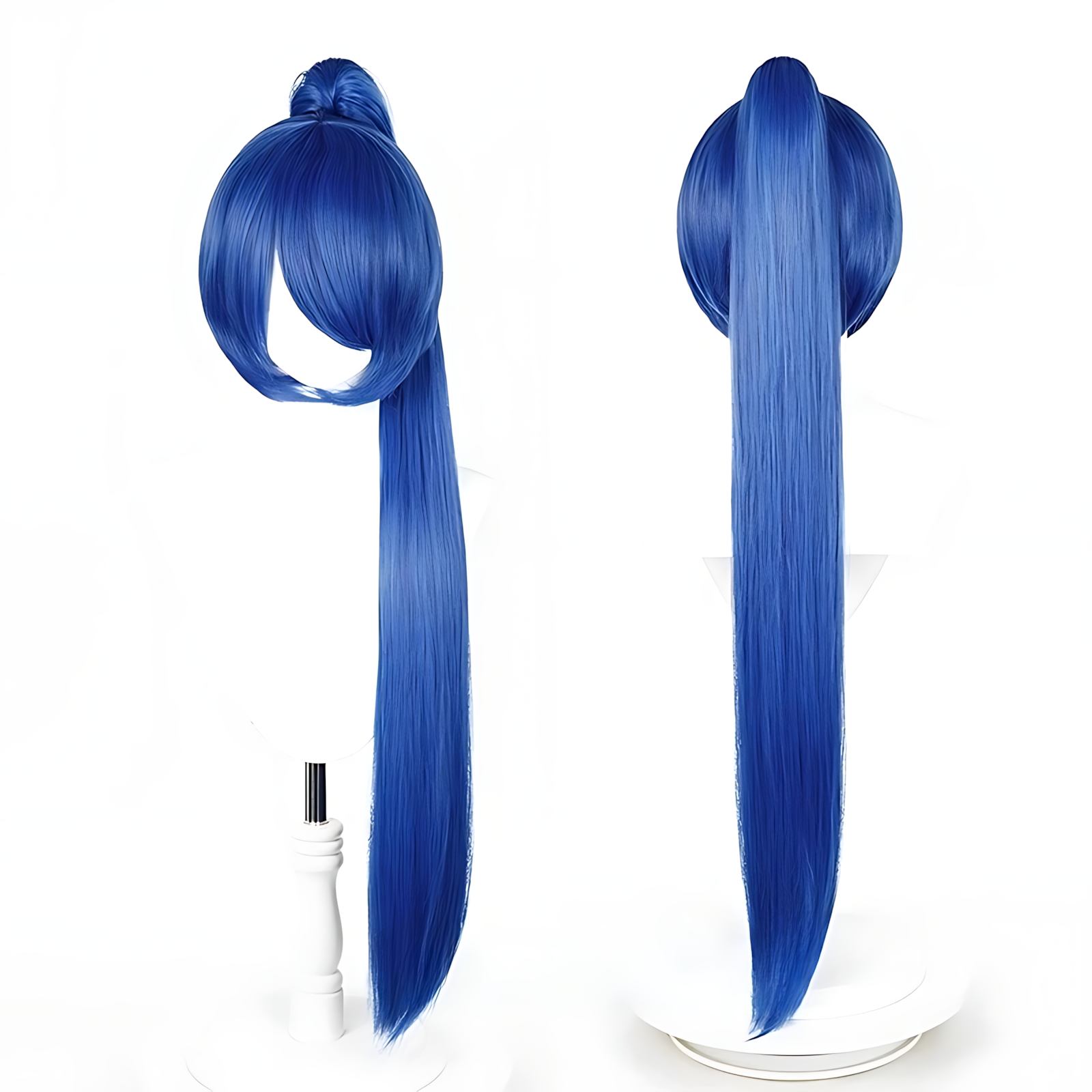 Non-Styled Universal 90cm Short Wig with Detachable Ponytail for Wig Makers
