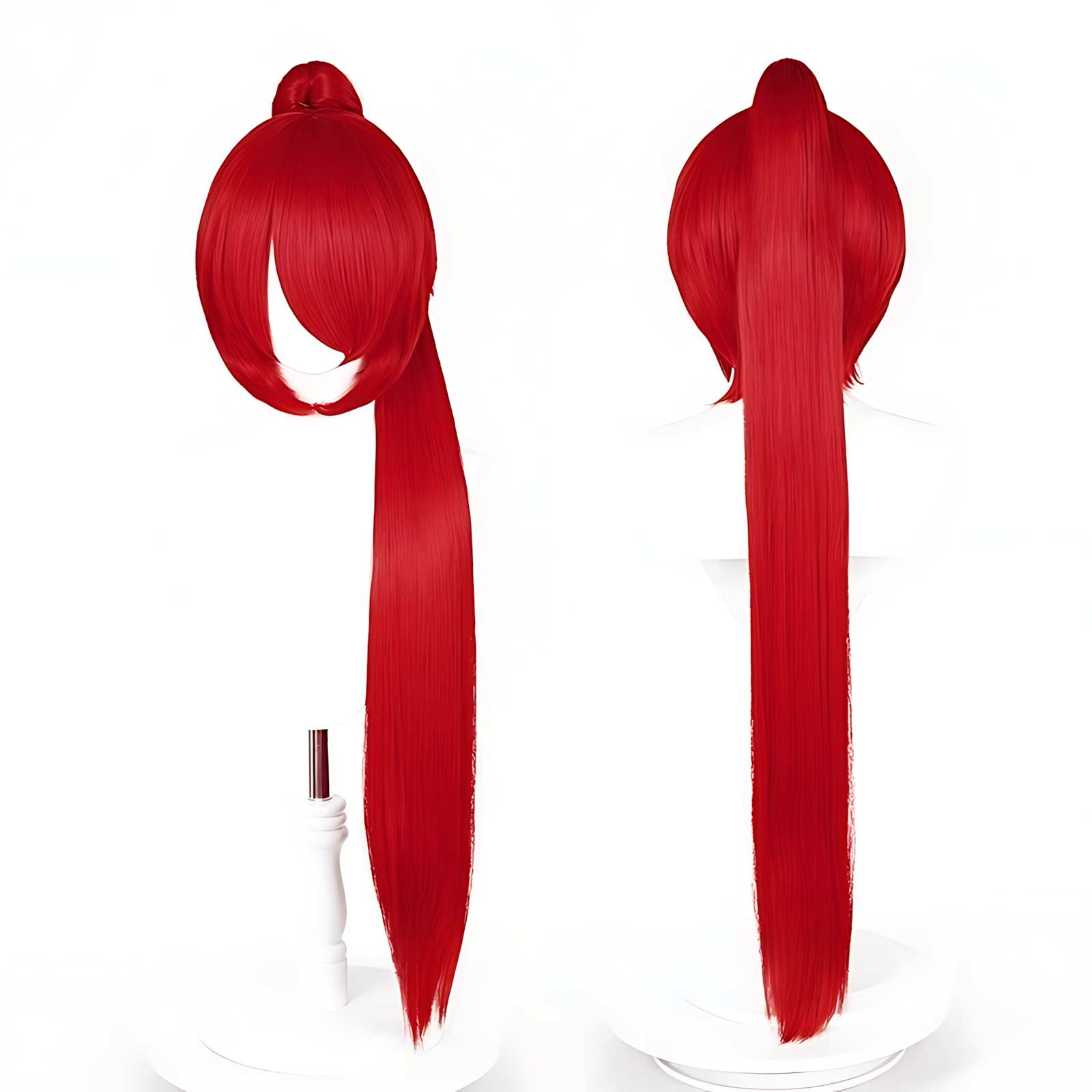 Non-Styled Universal 90cm Short Wig with Detachable Ponytail for Wig Makers