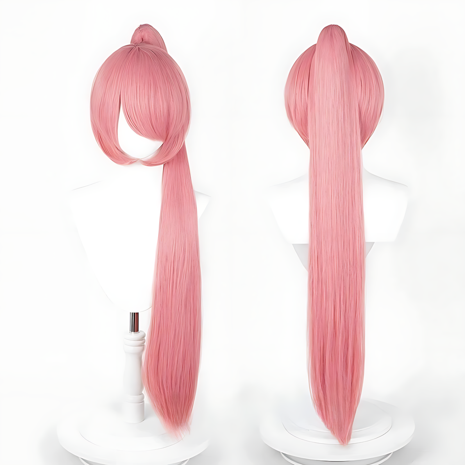 Non-Styled Universal 90cm Short Wig with Detachable Ponytail for Wig Makers