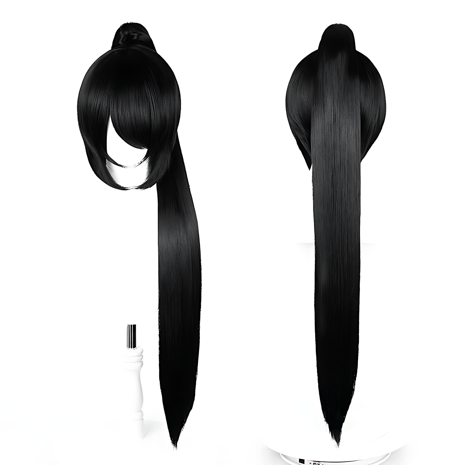 Non-Styled Universal 90cm Short Wig with Detachable Ponytail for Wig Makers