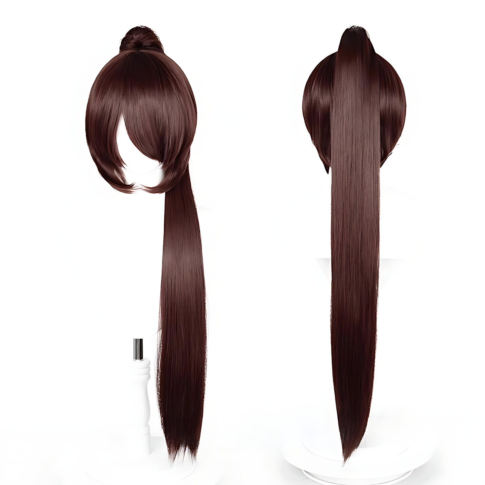 Non-Styled Universal 90cm Short Wig with Detachable Ponytail for Wig Makers
