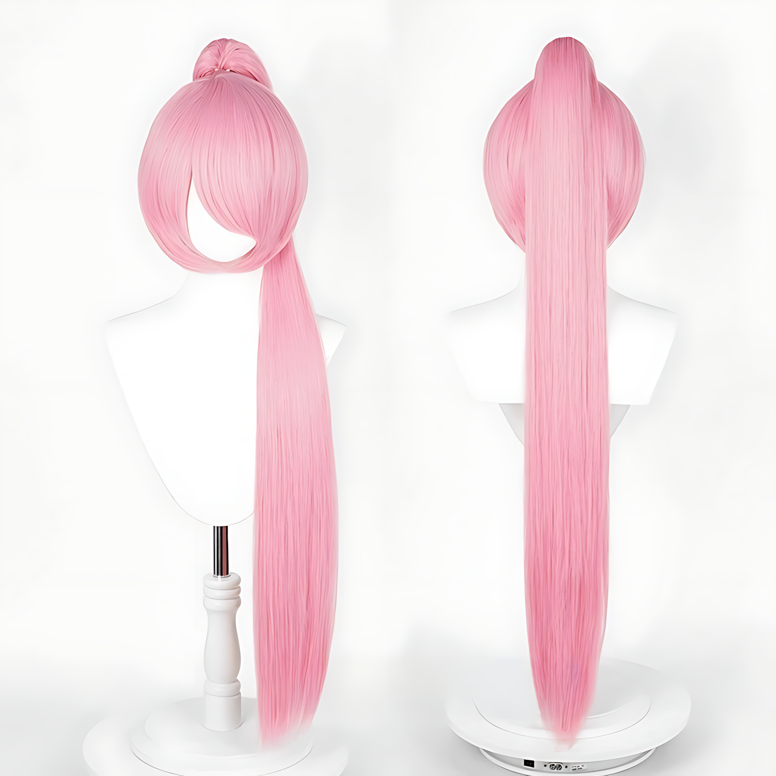 Non-Styled Universal 90cm Short Wig with Detachable Ponytail for Wig Makers