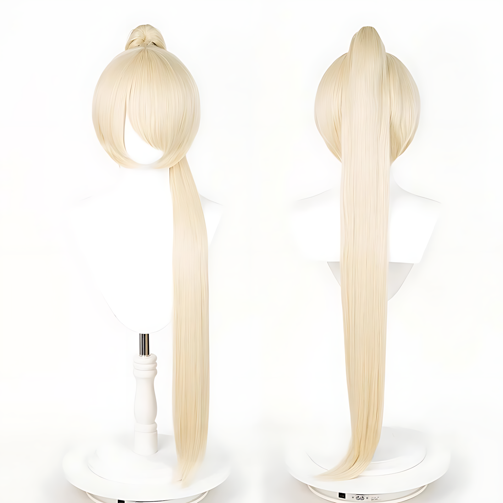 Non-Styled Universal 90cm Short Wig with Detachable Ponytail for Wig Makers