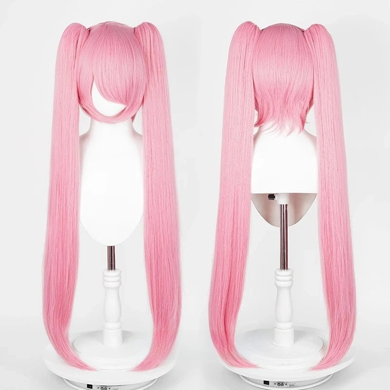 Non-Styled Universal 90cm Wig with Detachable Pigtails for Wig Makers