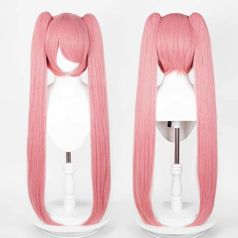 Non-Styled Universal 90cm Wig with Detachable Pigtails for Wig Makers