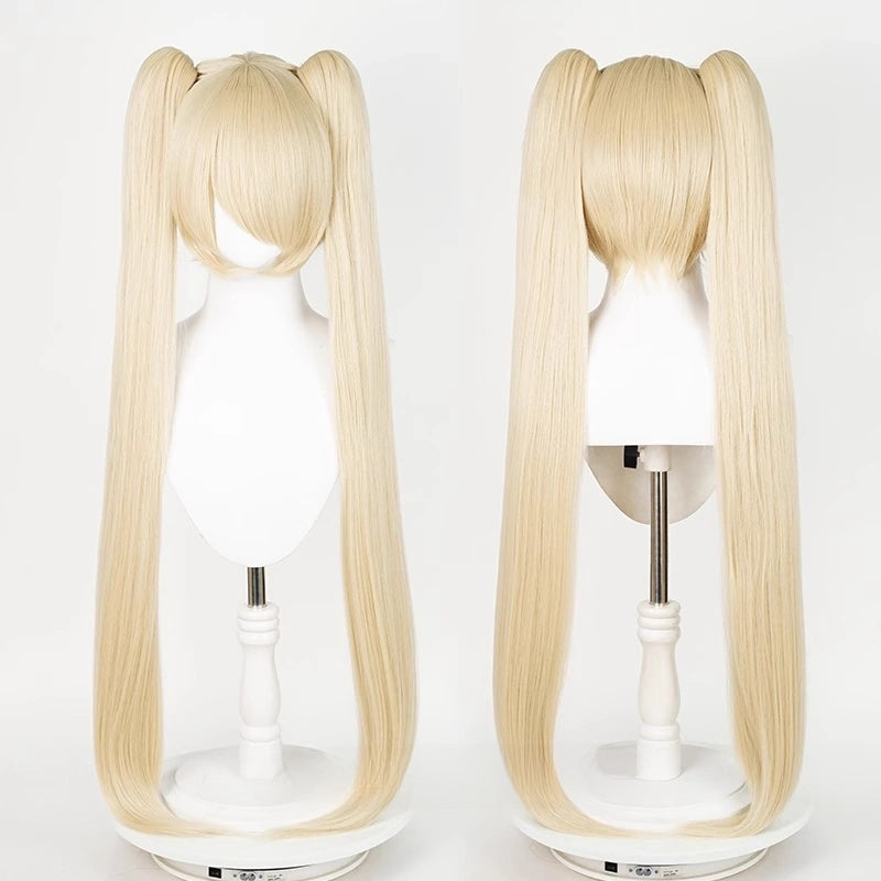Non-Styled Universal 90cm Wig with Detachable Pigtails for Wig Makers