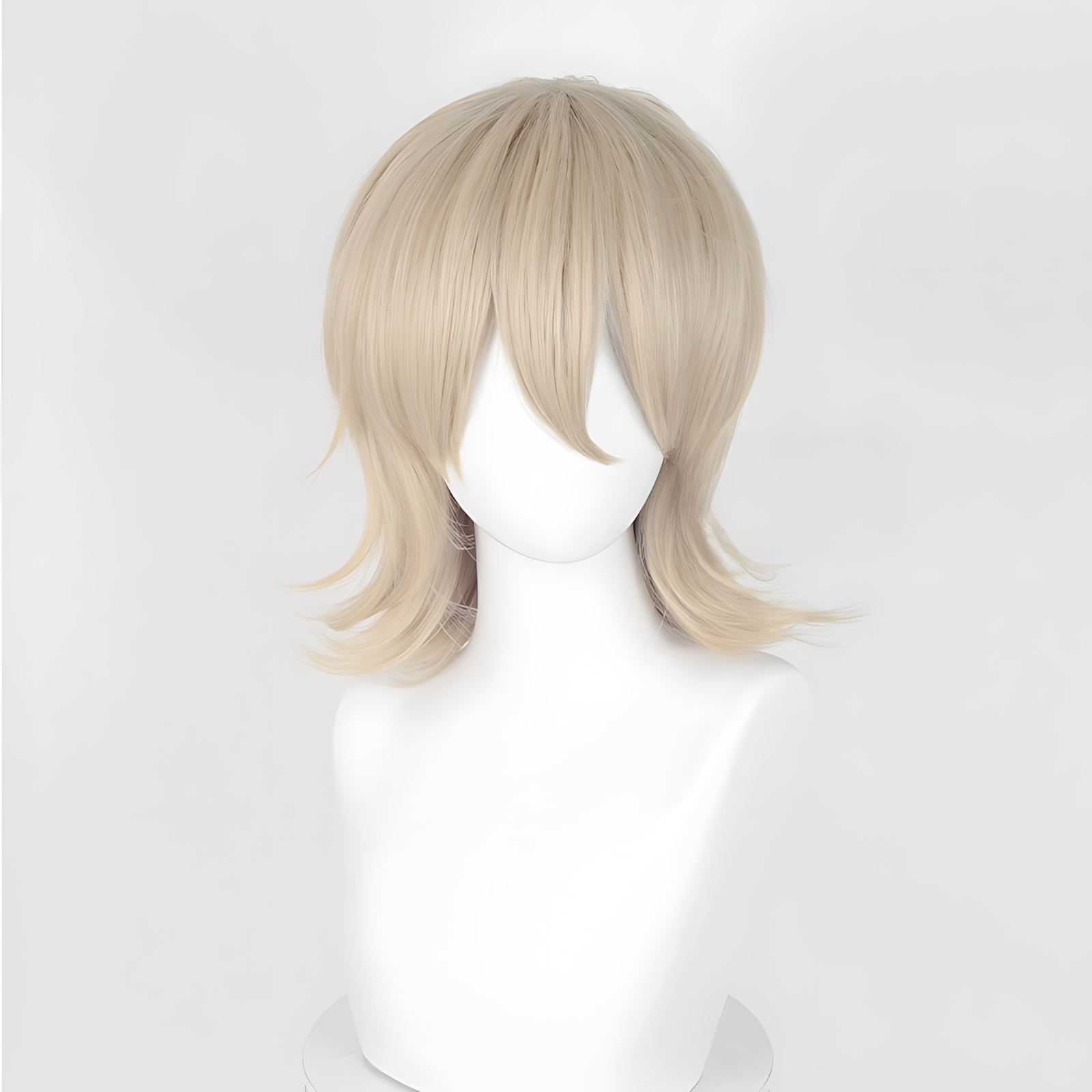 Non-styled Universal 37cm Short Wig with Flipped Ends Design for Wig Makers