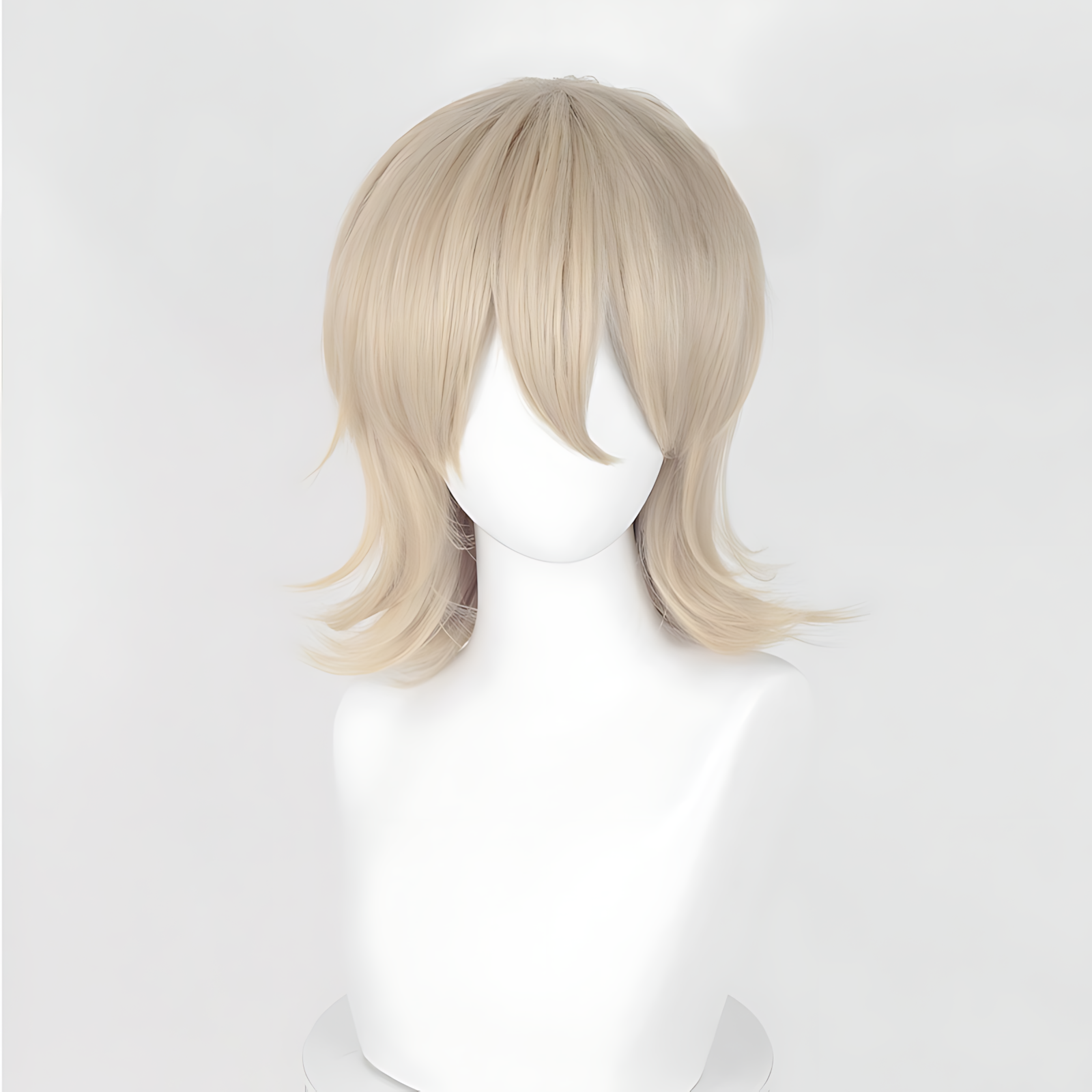Non-styled Universal 37cm Short Wig with Flipped Ends Design for Wig Makers