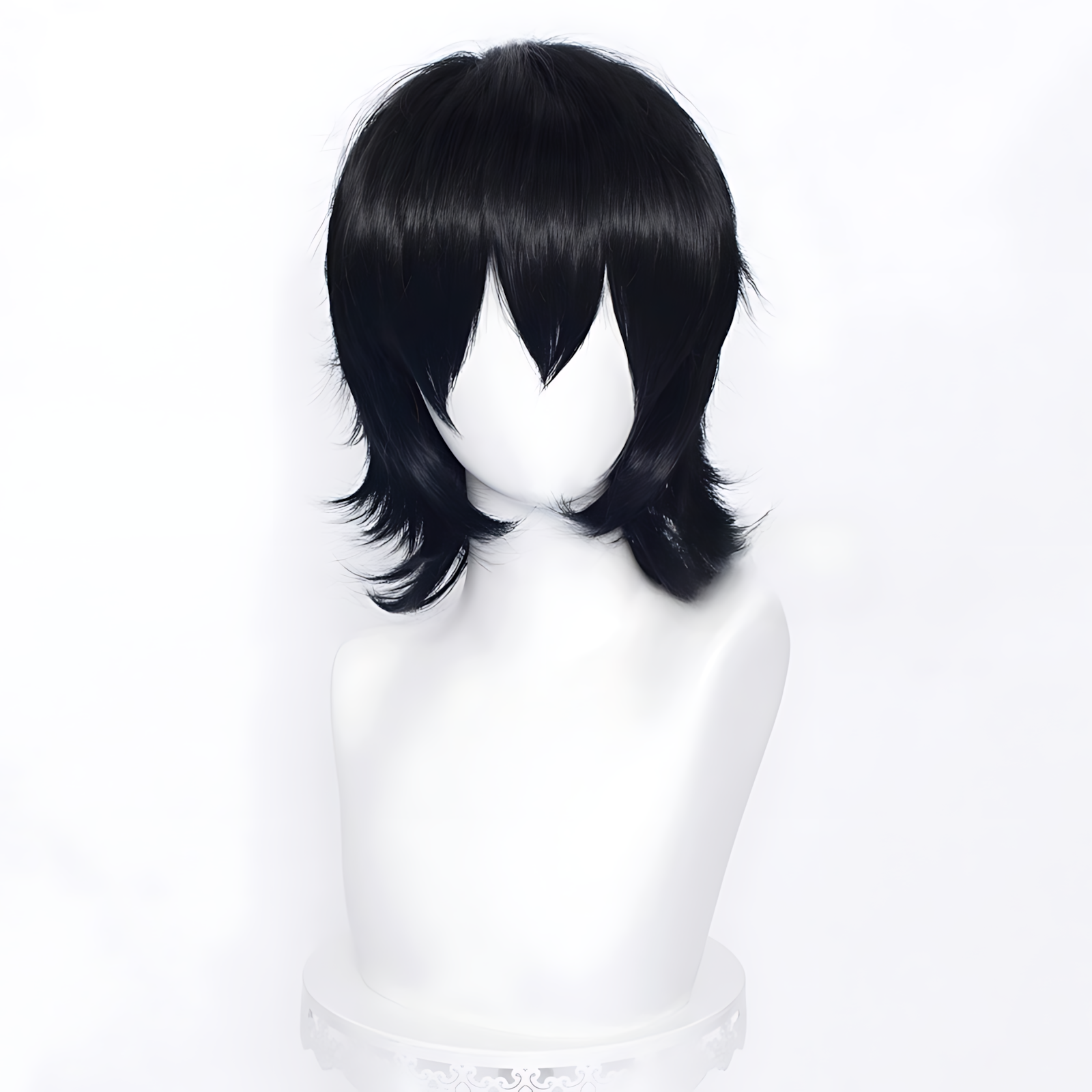 Non-styled Universal 37cm Short Wig with Flipped Ends Design for Wig Makers