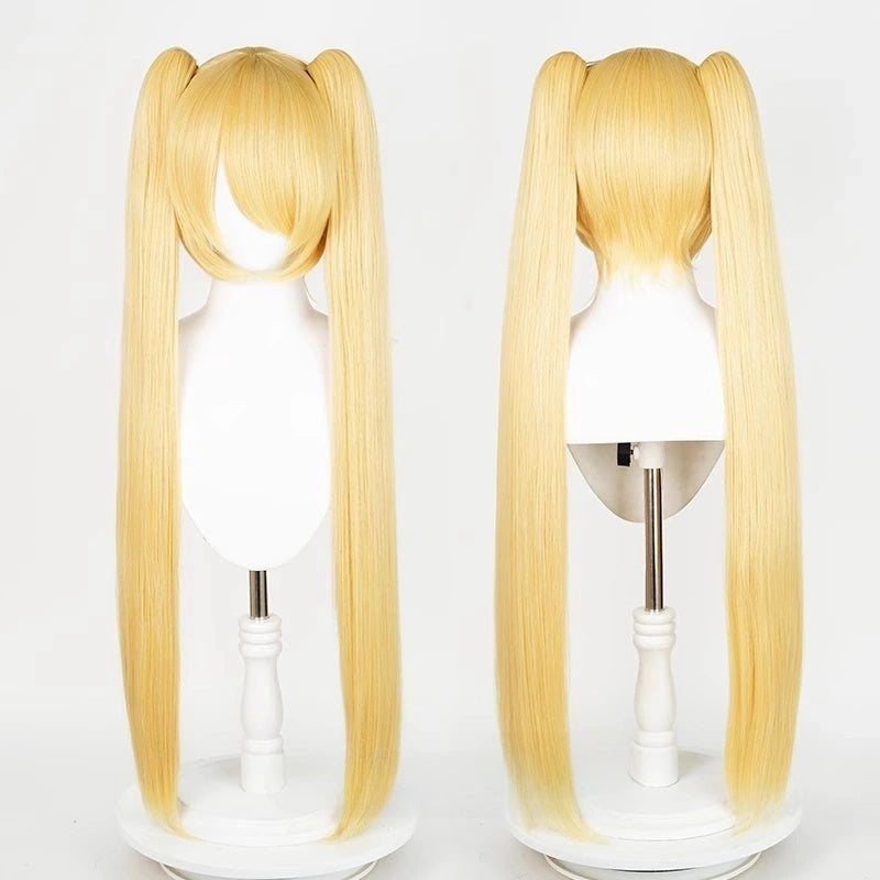 Non-Styled Universal 90cm Wig with Detachable Pigtails for Wig Makers