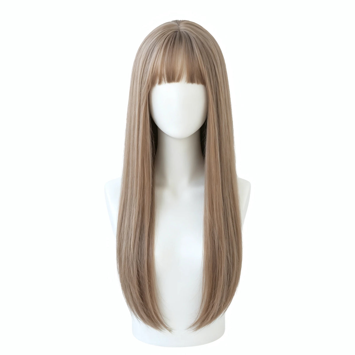 SAKUMETA Long Straight Hair with Wispy Bangs Daily Wig
