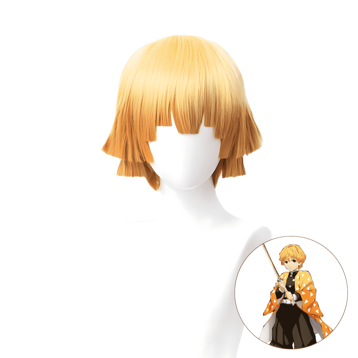 SAKUMETA AGATSUMA ZENITSU Golden Blonde Short Cosplay Wig with Bangs