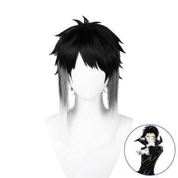 SAKUMETA AKUTAGAWA RYUNOSUKE Black Gray Cosplay Wig