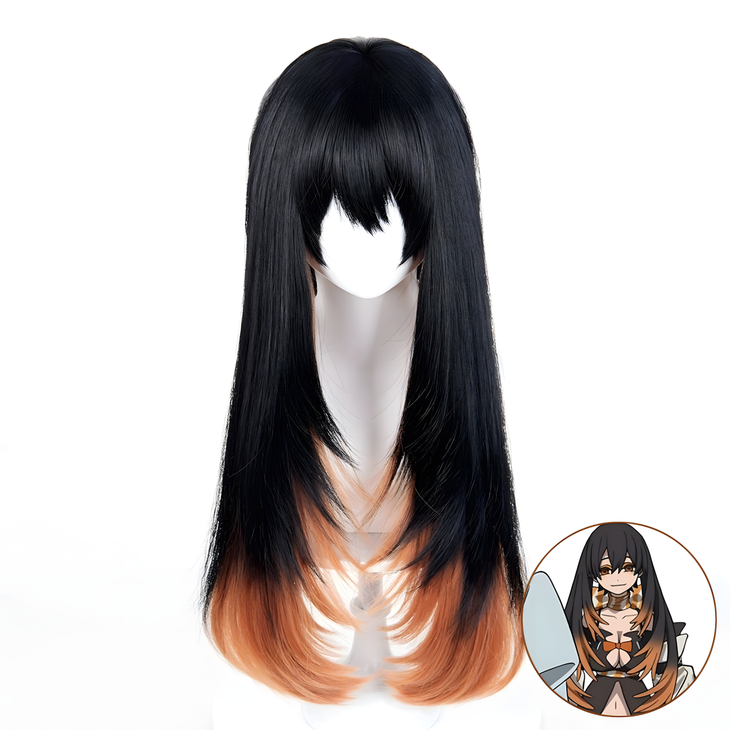 SAKUMETA AMO EMPOOL Black with Red Brown Long Cosplay Wig