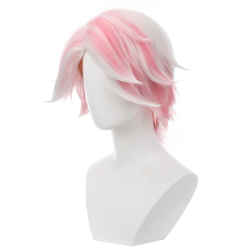 SAKUMETA ANGEL DUST Pink Short Cosplay Wig with Bangs