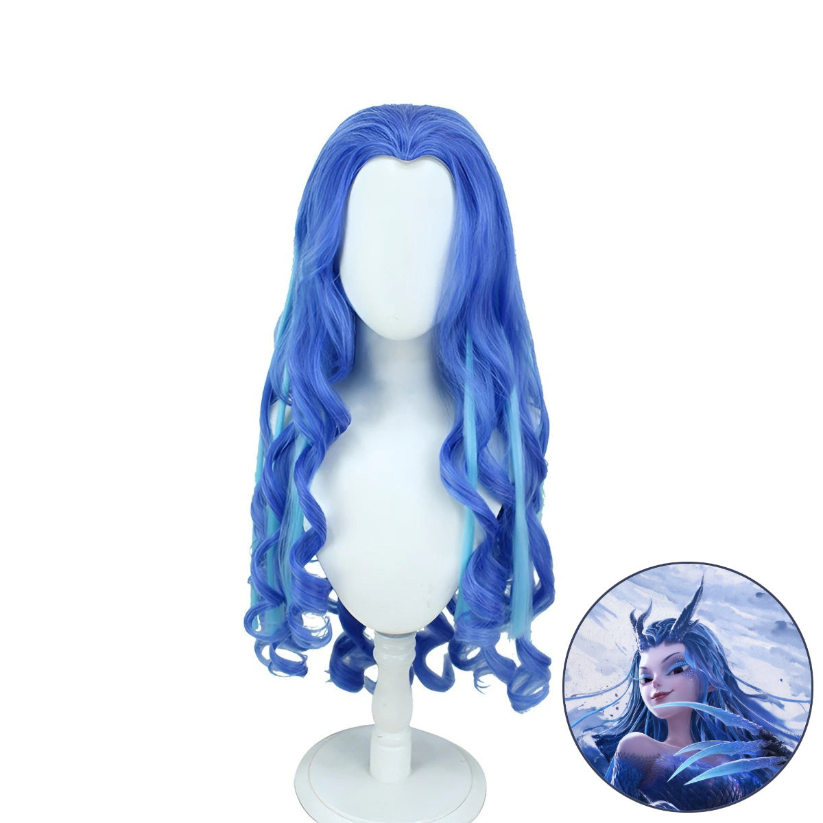 SAKUMETA AORUN Blue Long Cosplay Wig