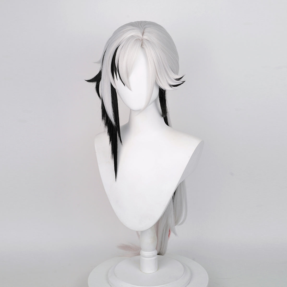 SAKUMETA ARLECCHINO Black and White Cosplay Wig Long Ponytail