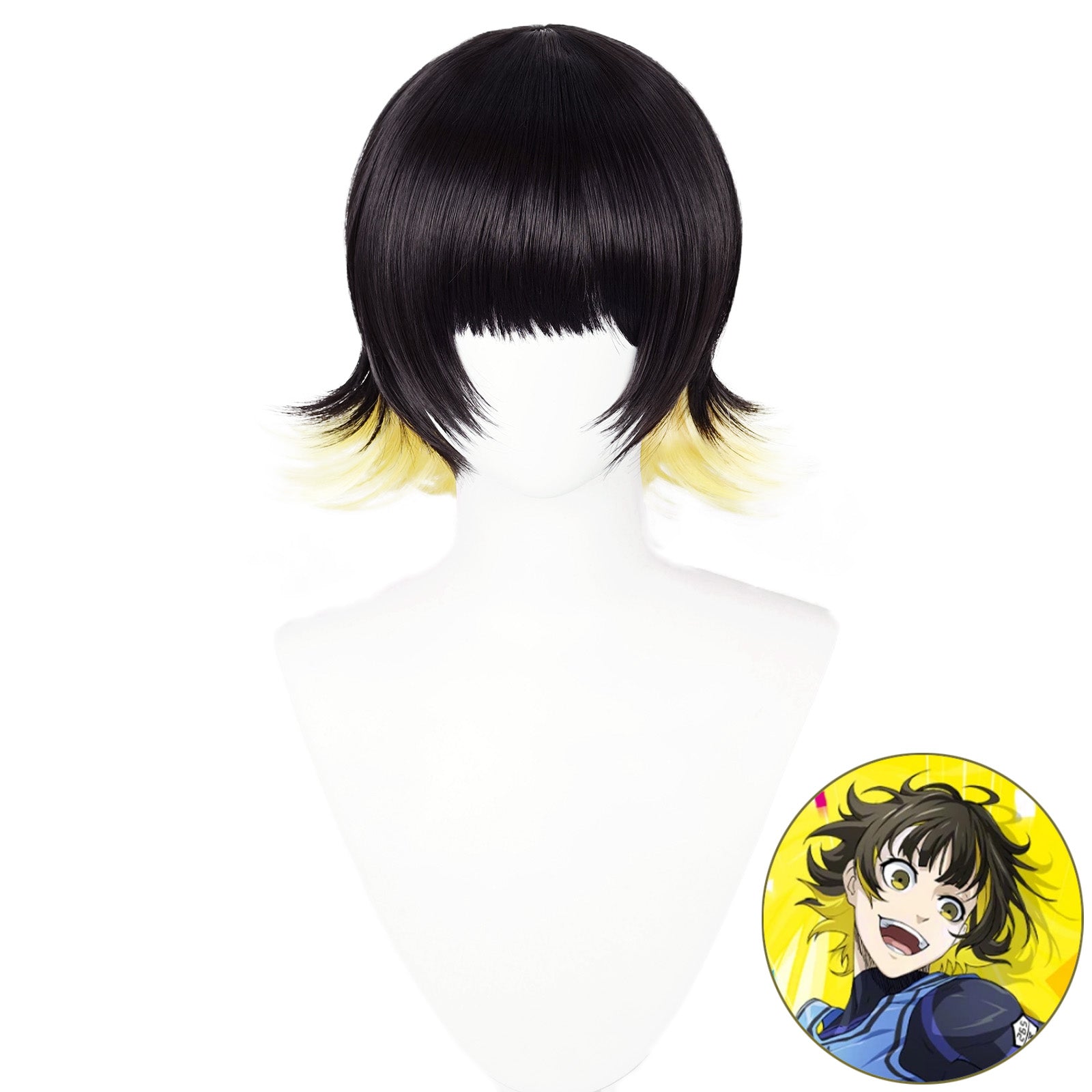 SAKUMETA BACHIRA MEGURU Black And Yellow Cosplay Wig