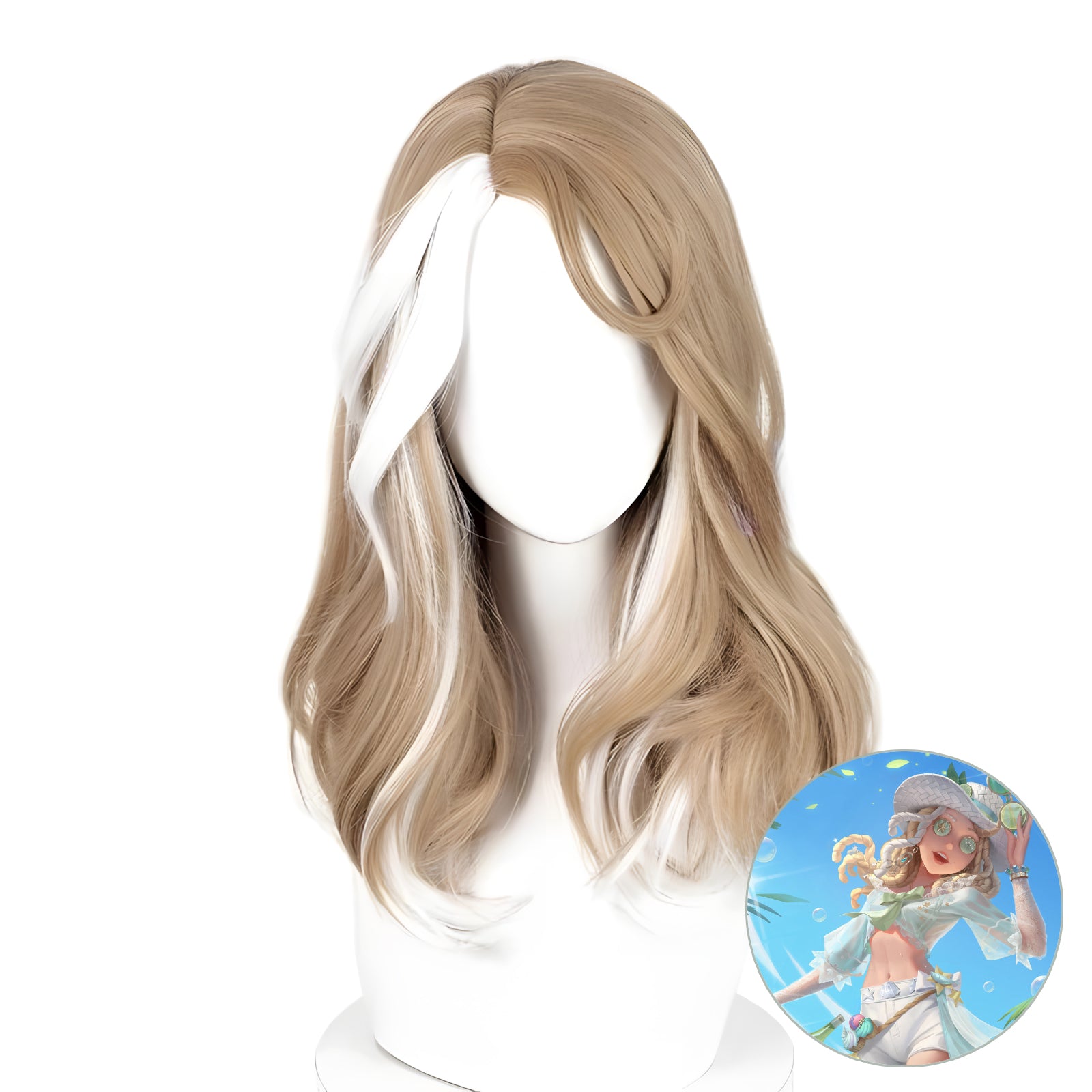 SAKUMETA BARMAID/DEMI BOURBON/SEA SALT MOCKTAIL light brown cosplay wig